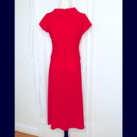 Vintage 80s Danny & Nicole red tailored midi dress - Picture 4 of 6
